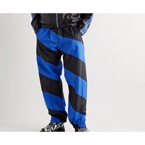 MARNI Black/ Blue Striped Wide Leg Nylon Track Pants - Men's Medium (IT 48)
